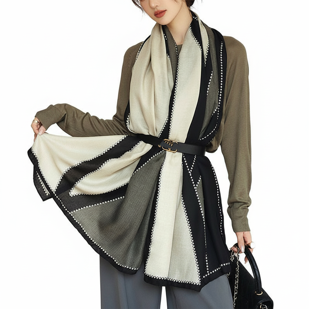 Front shawl drape