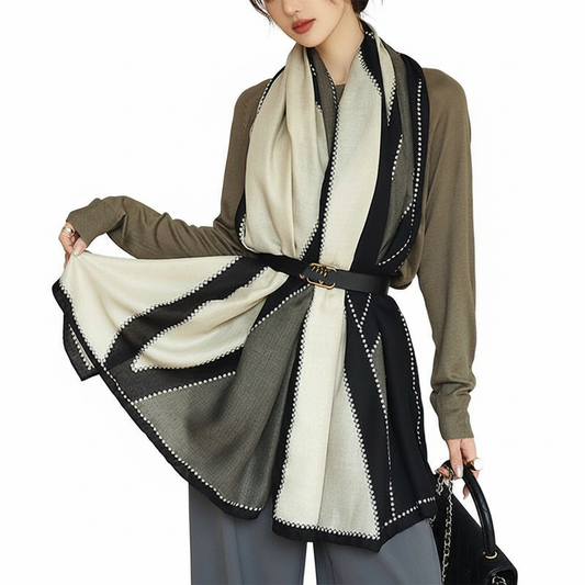 Front shawl drape