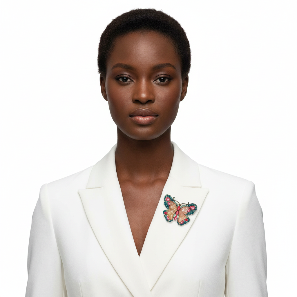 Front view on a Black woman