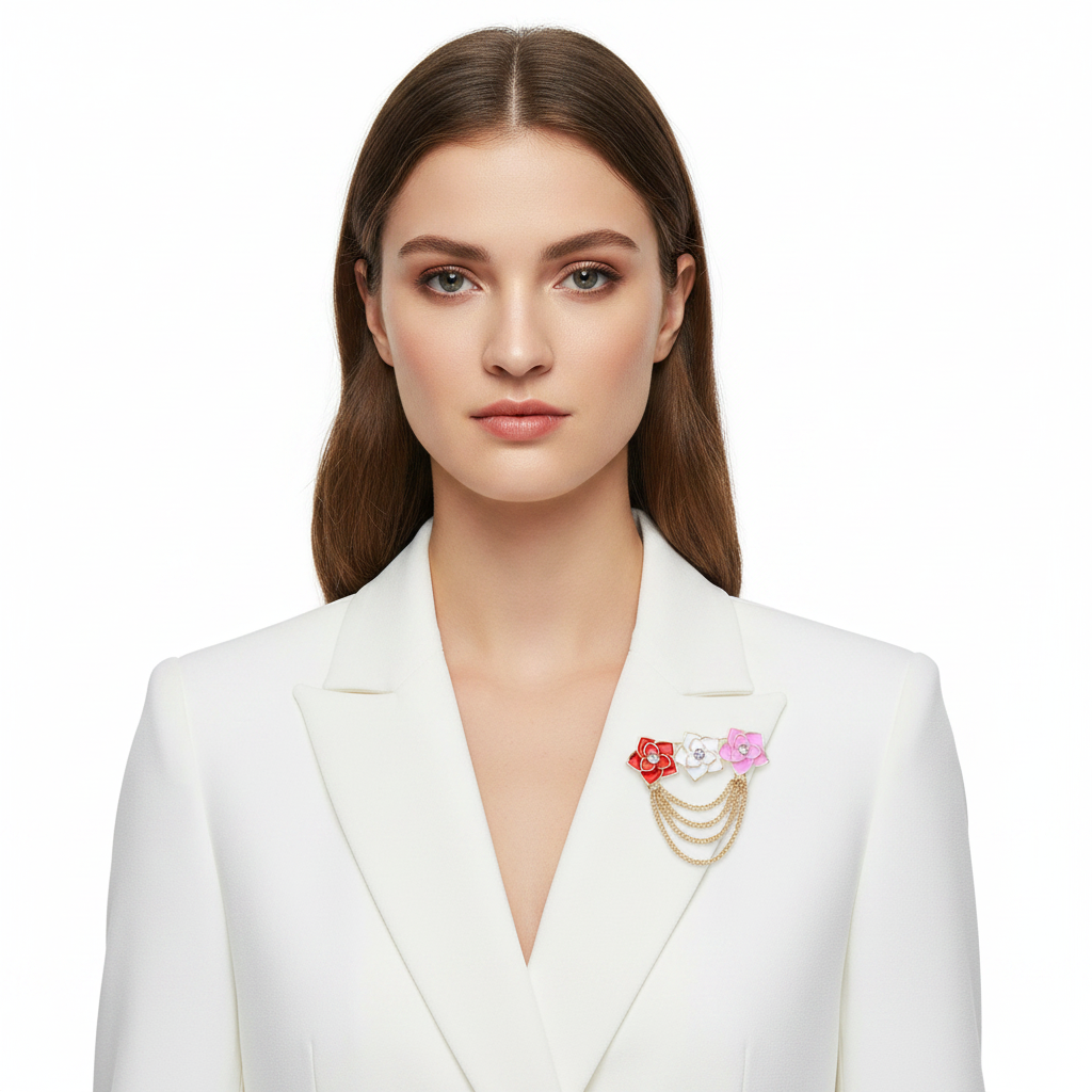 Front view on white blazer