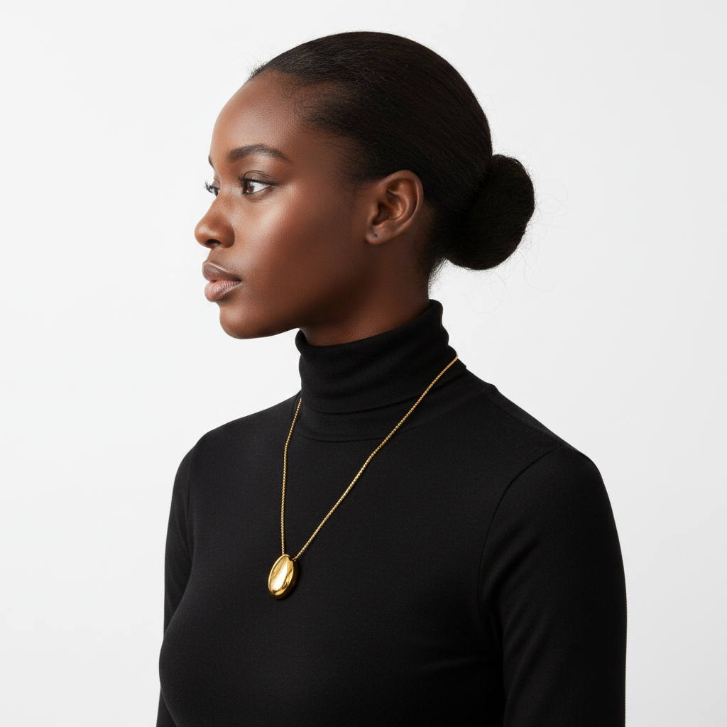 Gold Dome Pendant - Black Woman Side