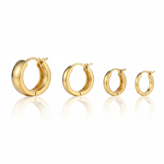 Gold Huggie Hoops - Studio Shot