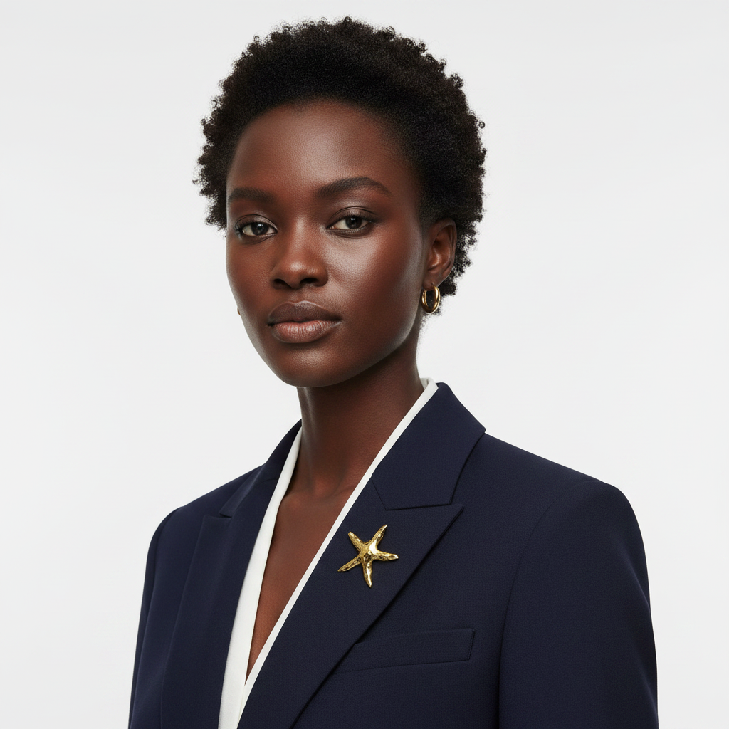 Gold Starfish Brooch - Front