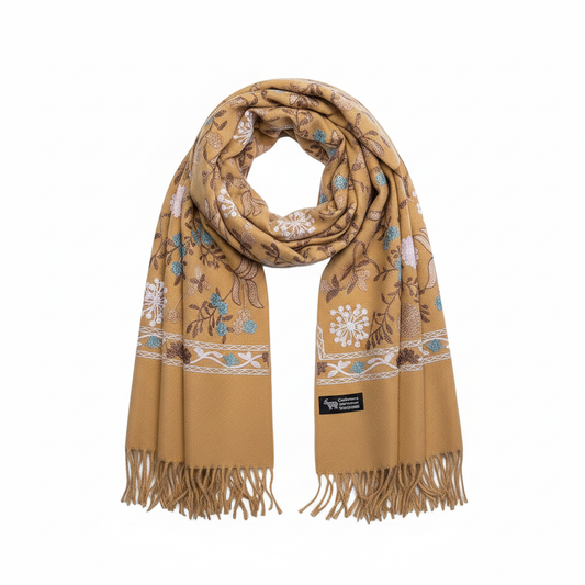 Golden Yellow Scarf Product Shot Coiled