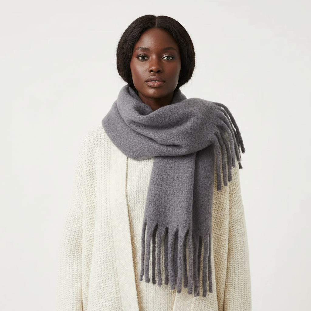 Gray Scarf Front View