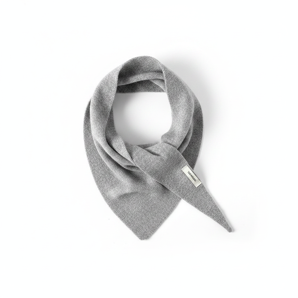 Gray Wool Triangle Scarf Product Shot