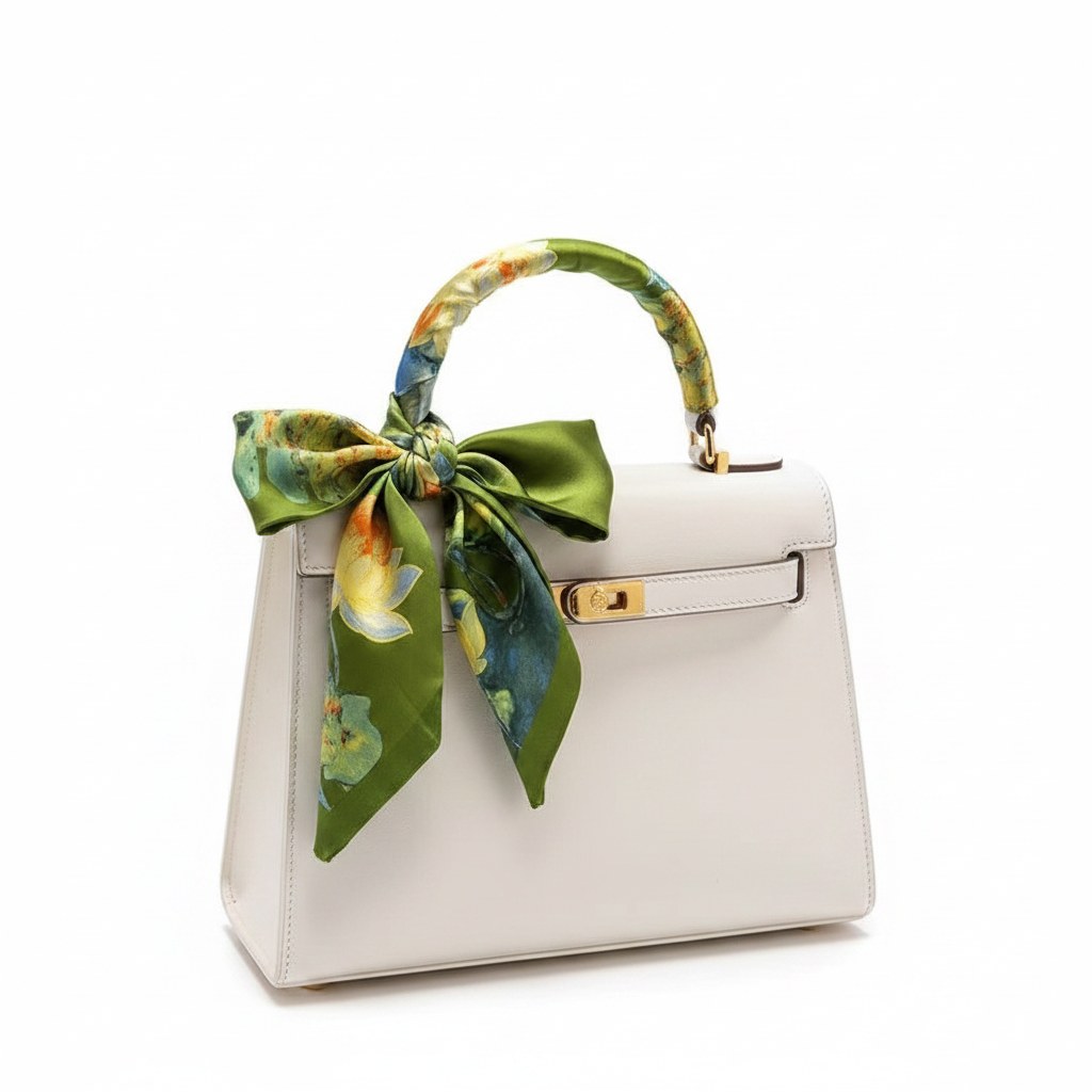 Green lotus bag accent