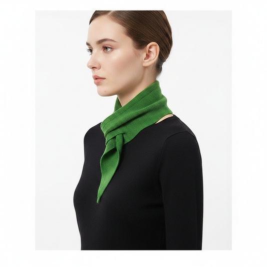 Green Small Triangle Neck Scarf Side