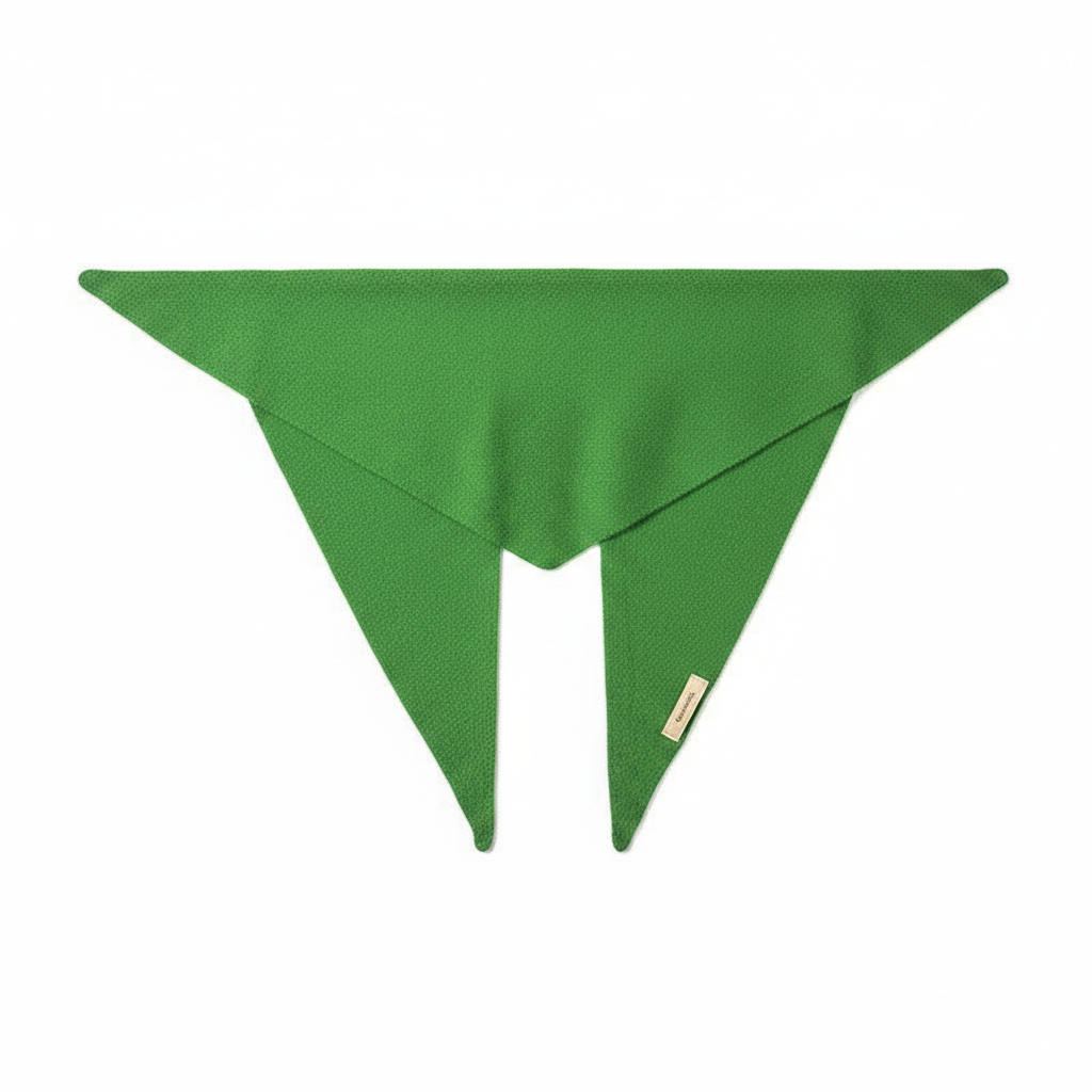 Green Wool Triangle Scarf Product Shot