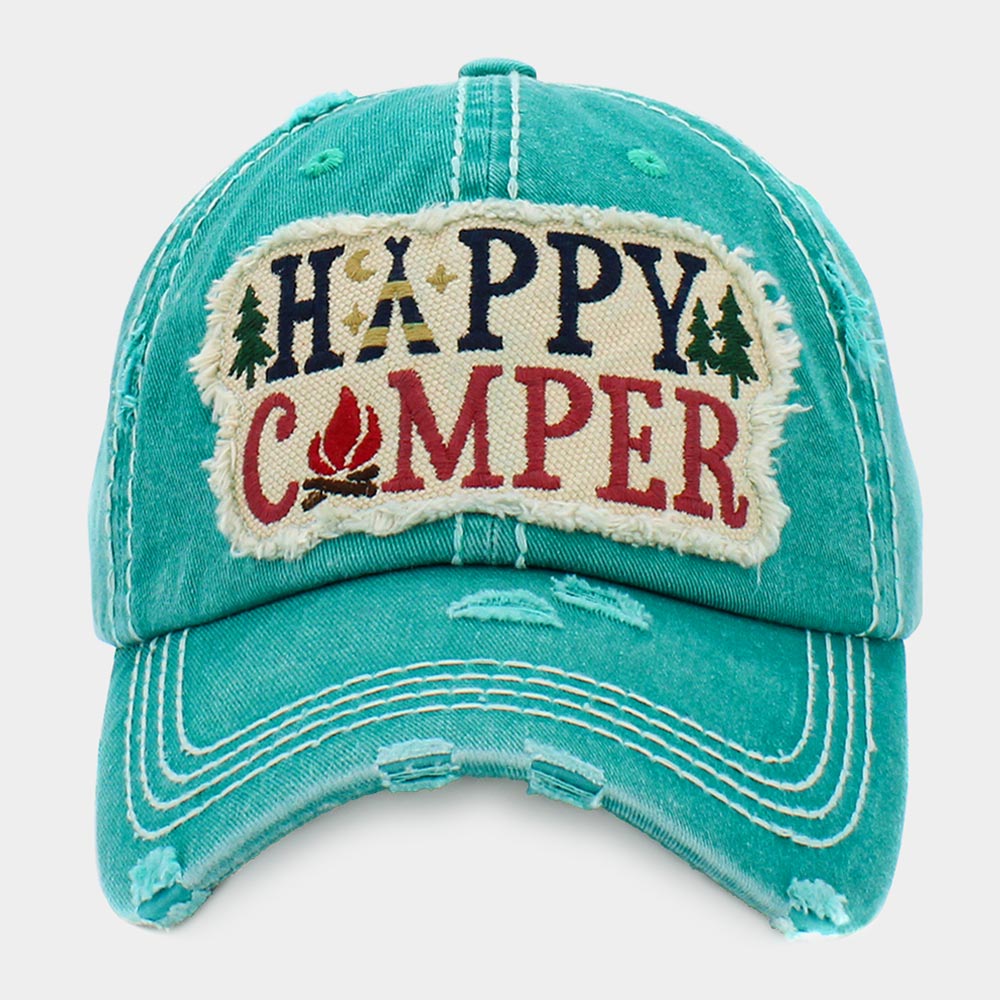 Embroidered Happy Camper Baseball Cap
