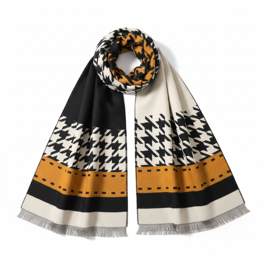 Houndstooth Scarf Flat Lay