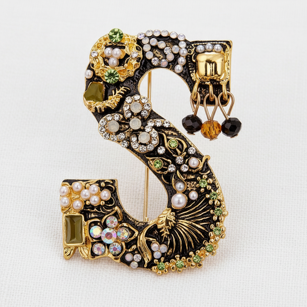 Letter S Brooch – Angle