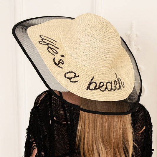 "Life is a Beach" Inspirational Straw Hat