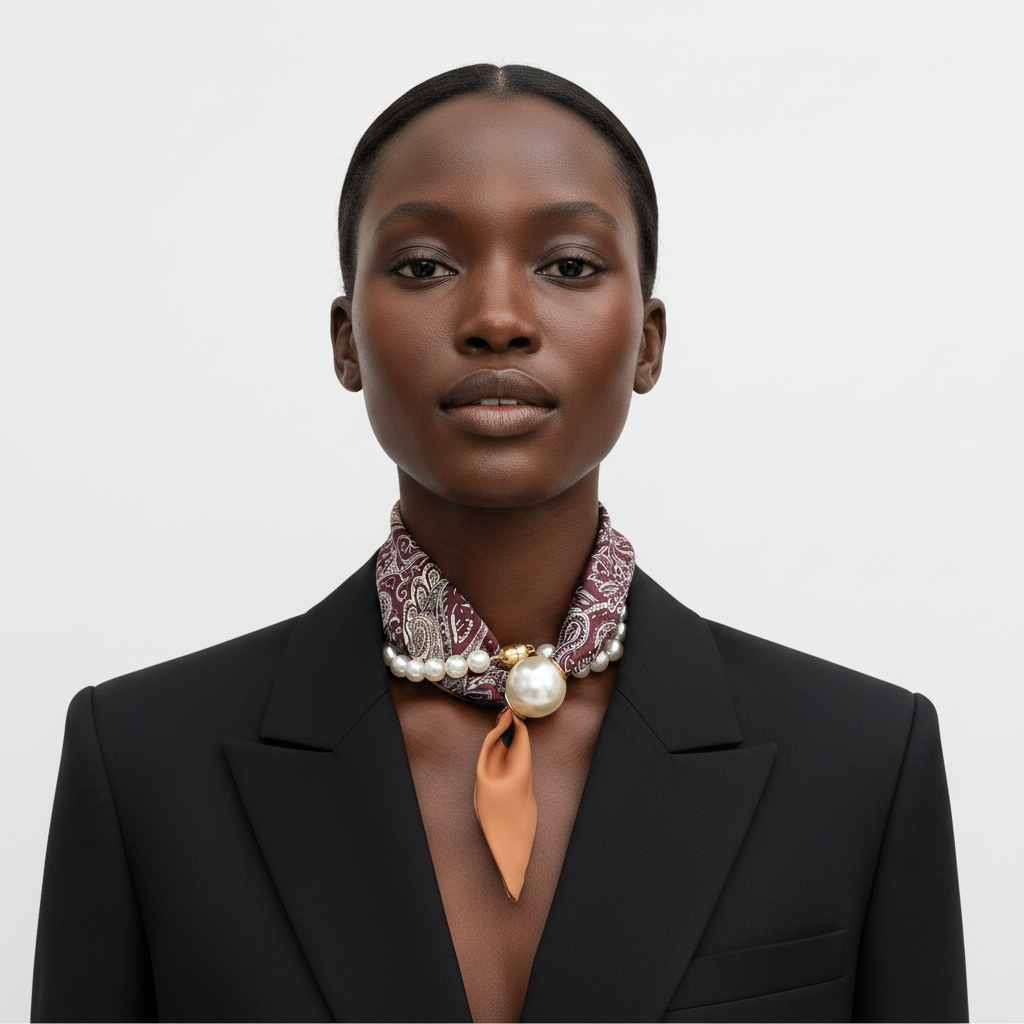 Lifestyle Front – Burgundy Paisley Neckerchief
