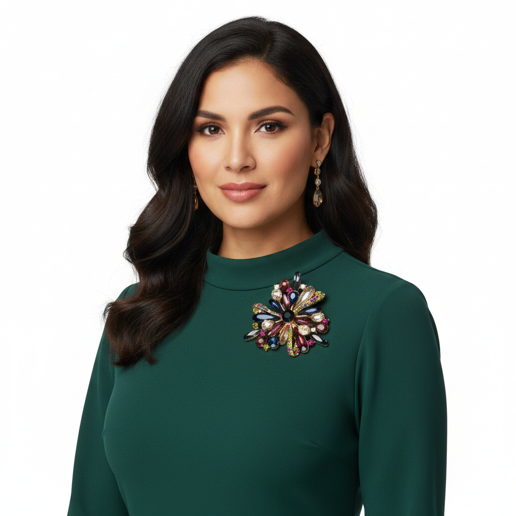 Lifestyle - Latina Woman Forest Green Dress