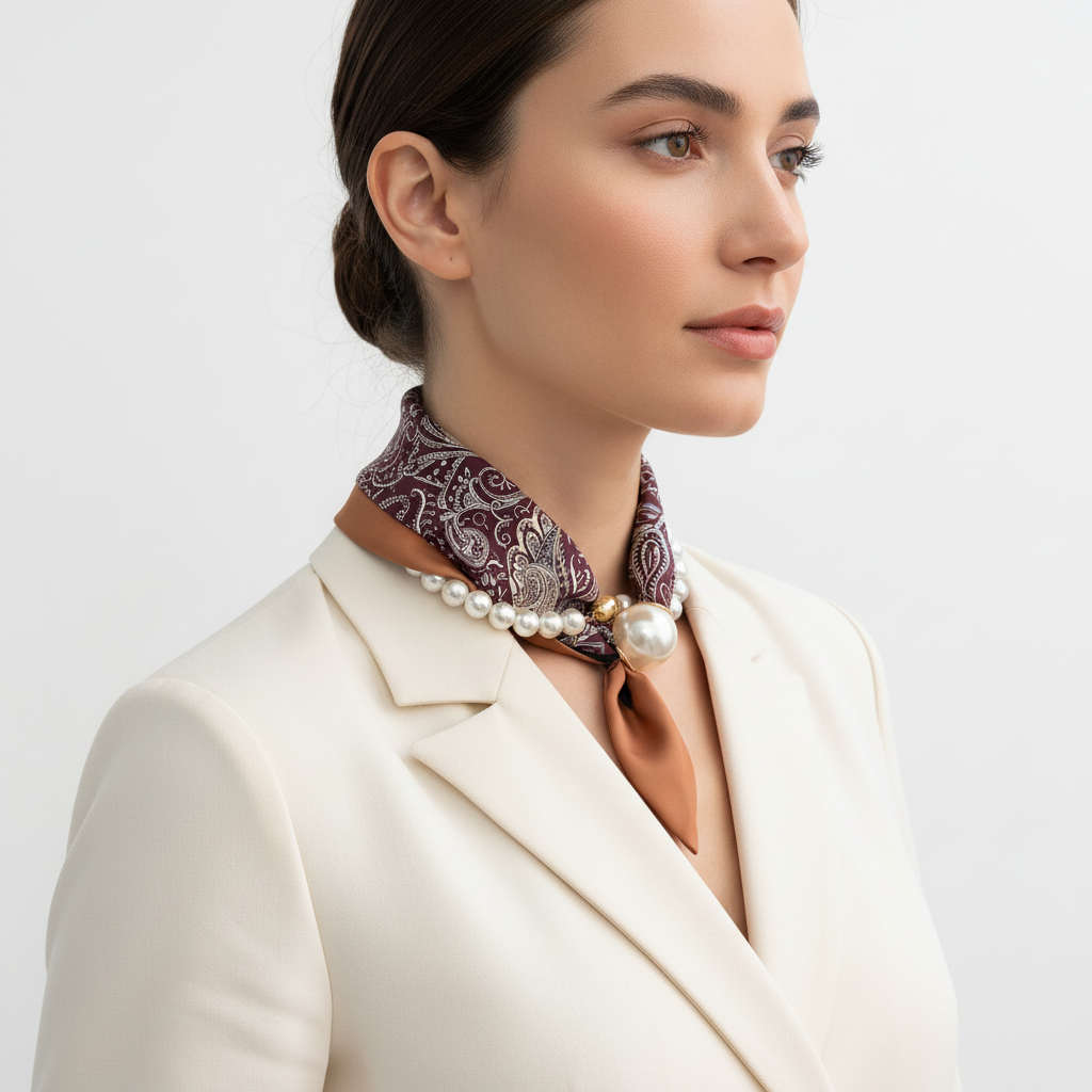 Lifestyle Side – Burgundy Paisley Neckerchief