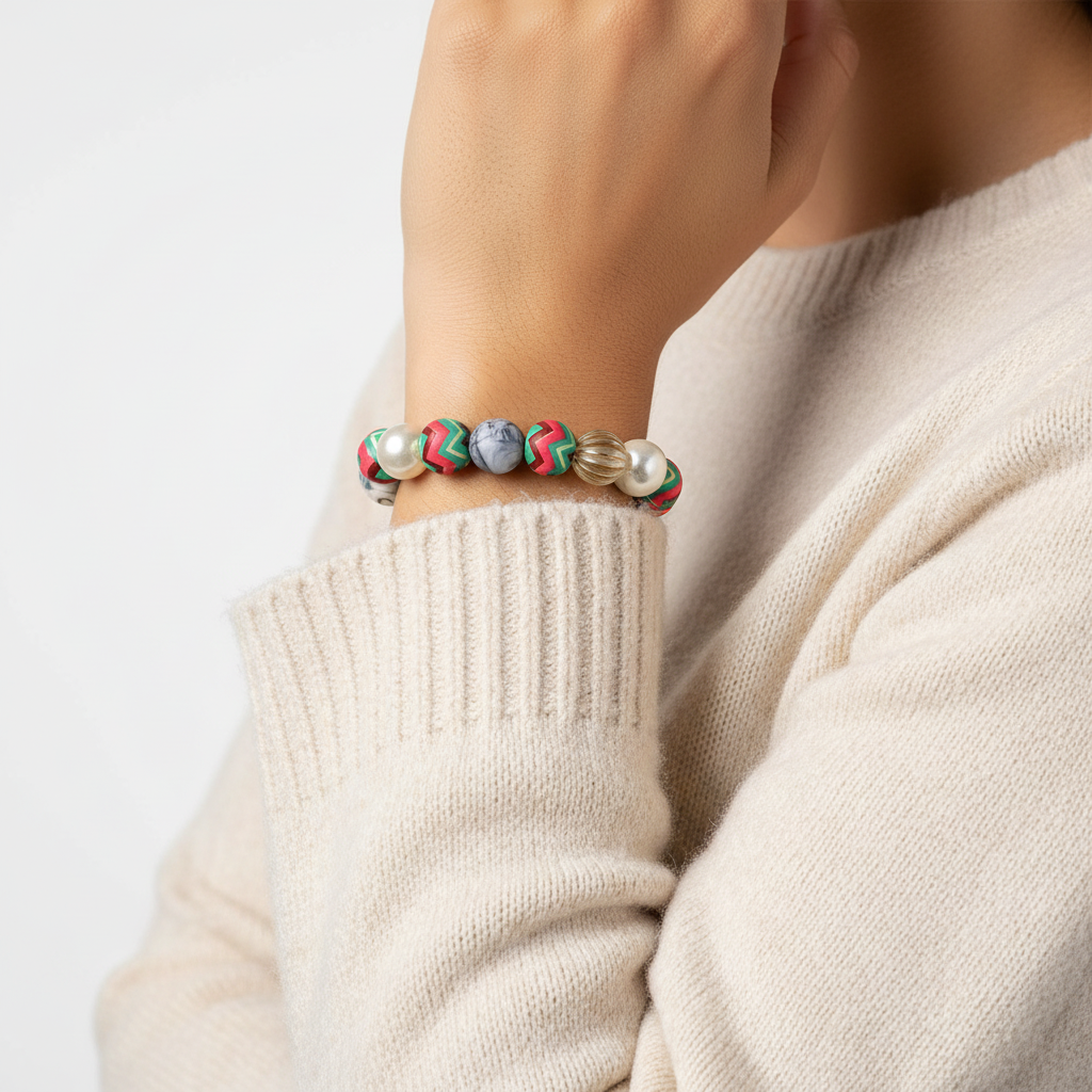 LOVE Beaded Bracelet – Side Lifestyle