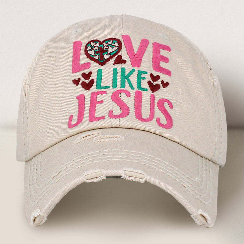 LOVE LIKE JESUS Vintage Embroidered Baseball Cap for Women and Men