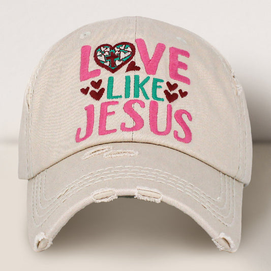LOVE LIKE JESUS Vintage Embroidered Baseball Cap for Women and Men