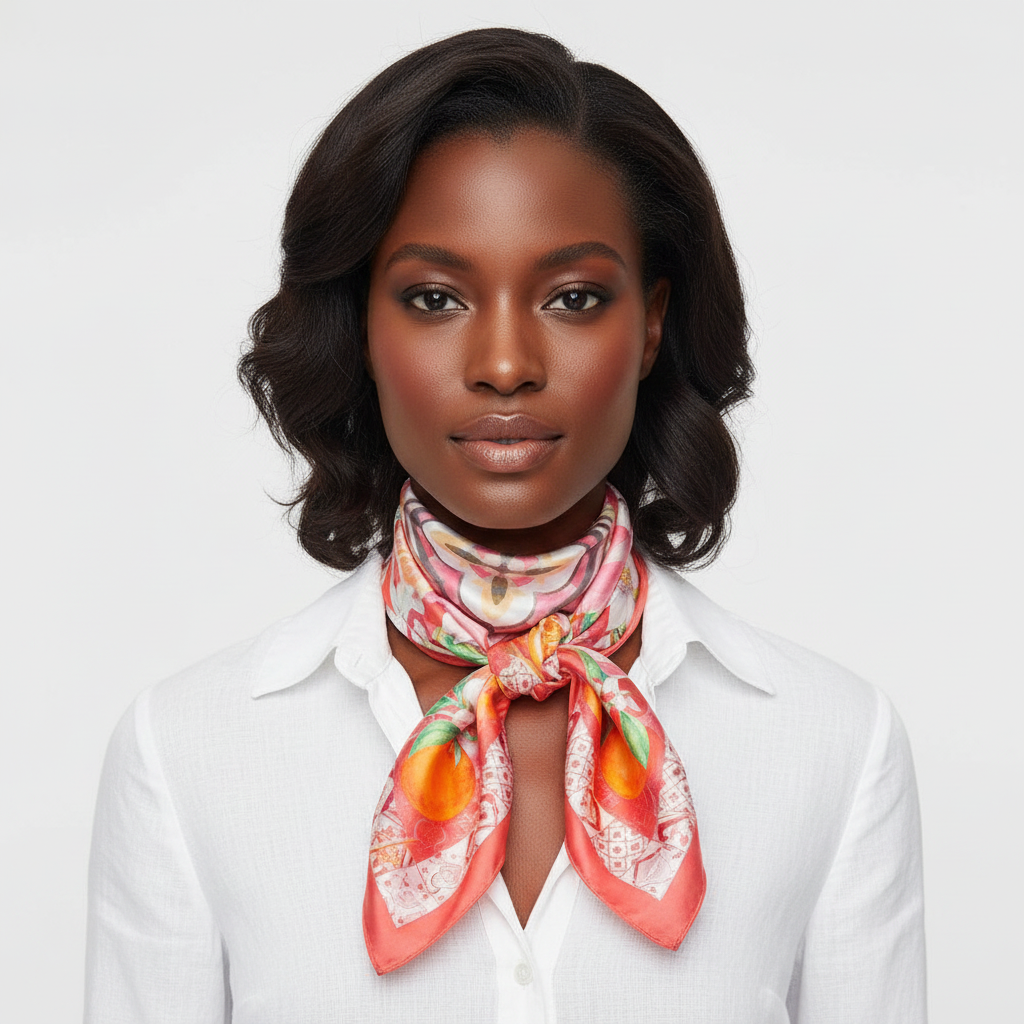 Mediterranean Citrus Scarf Lifestyle Front