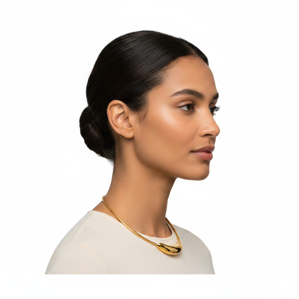 Mixed ethnicity woman, side profile