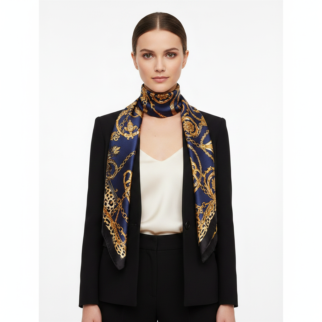 Navy Scarf Lifestyle Front