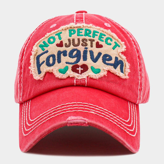 "Not Perfect Just Forgiven" Funny Baseball Cap