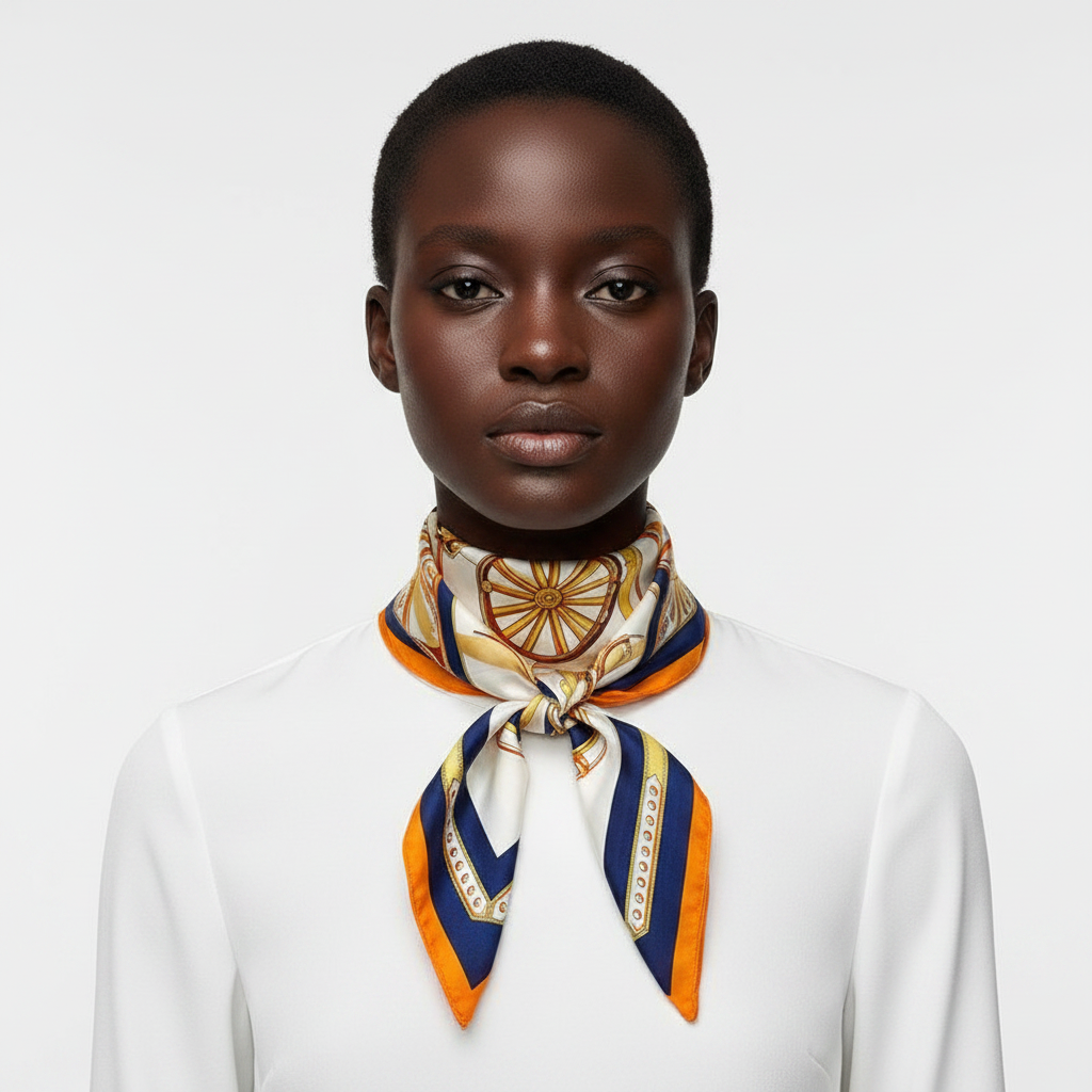 Orange Gold Scarf Front
