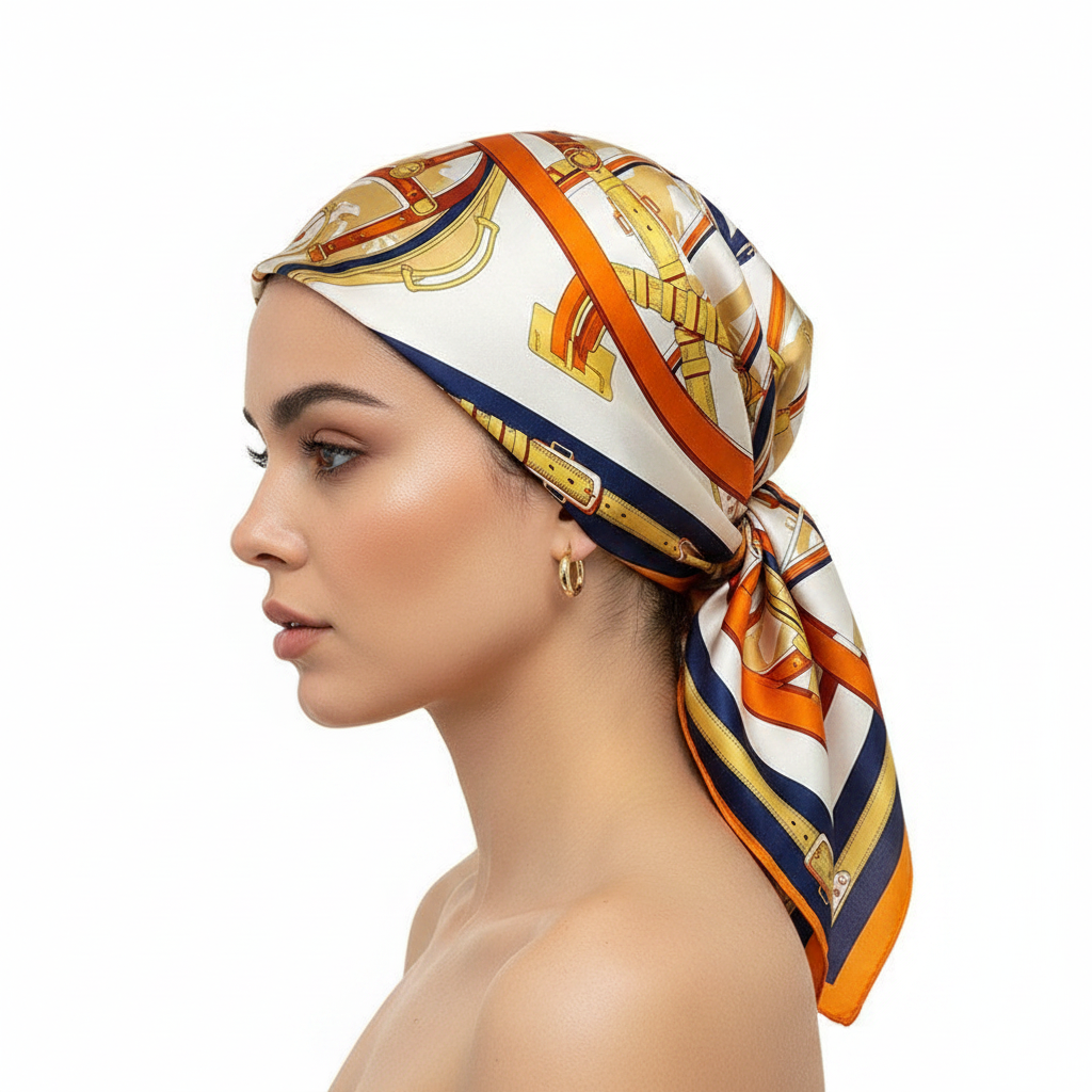 Orange Gold Scarf Side