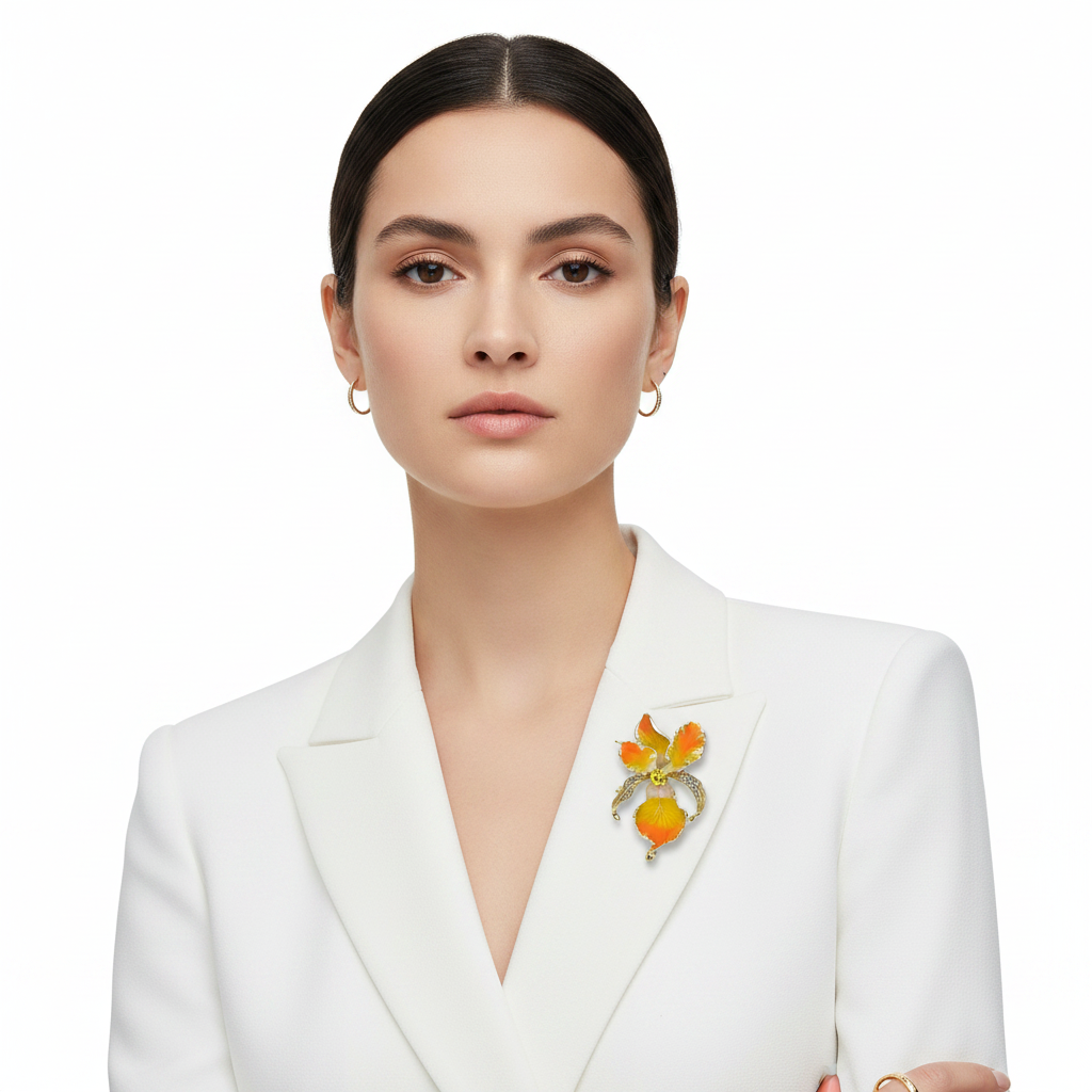 Orchid Brooch Lifestyle - Front