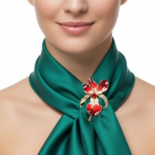 Orchid Brooch Lifestyle - Scarf