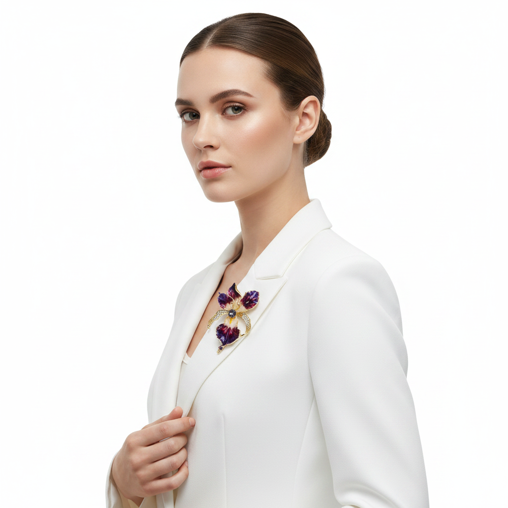 Orchid Brooch Lifestyle - Side