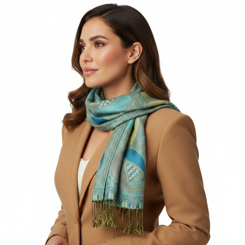 Paisley Pashmina Shawl – Side Lifestyle