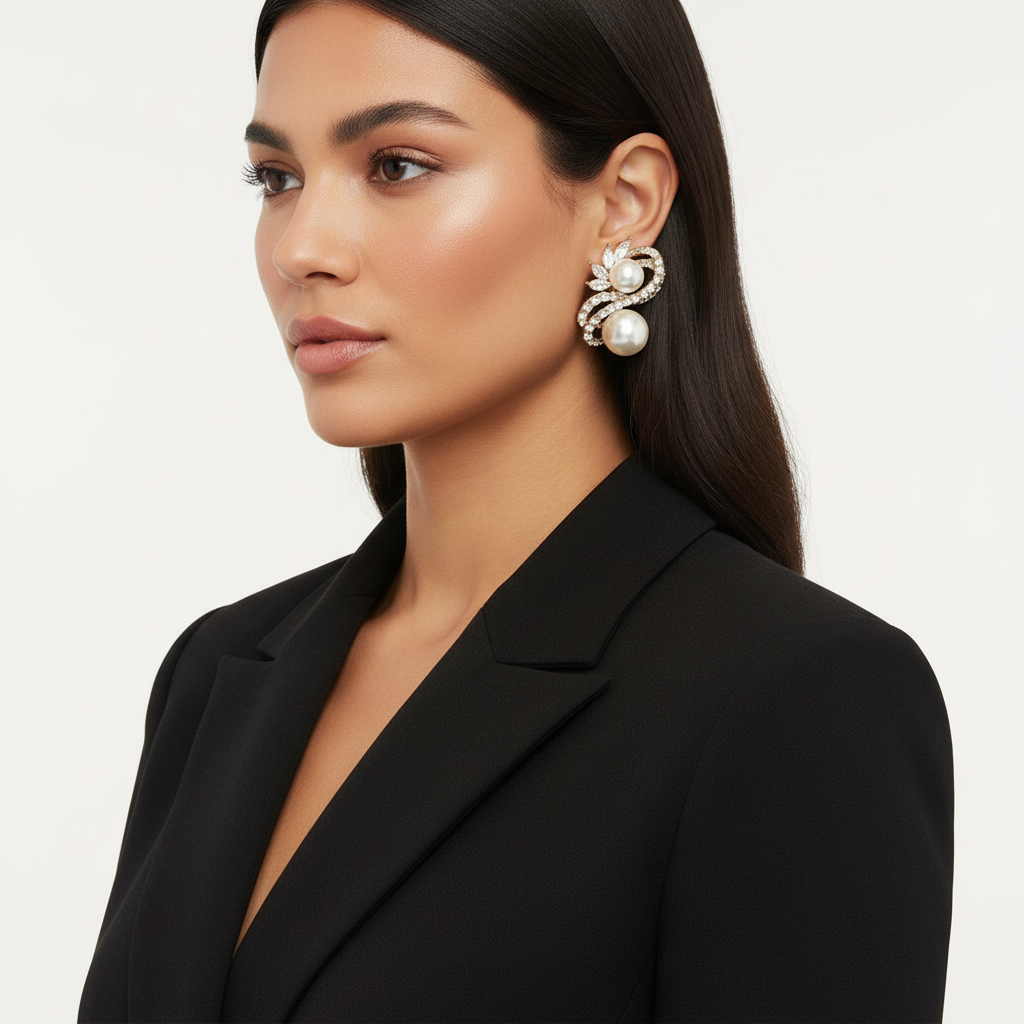 Pearl Earrings Side Lifestyle