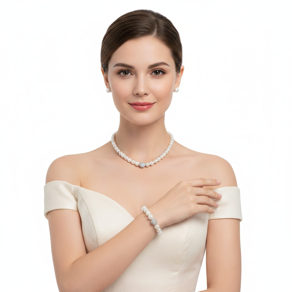 Pearl Jewelry Set – Front Lifestyle