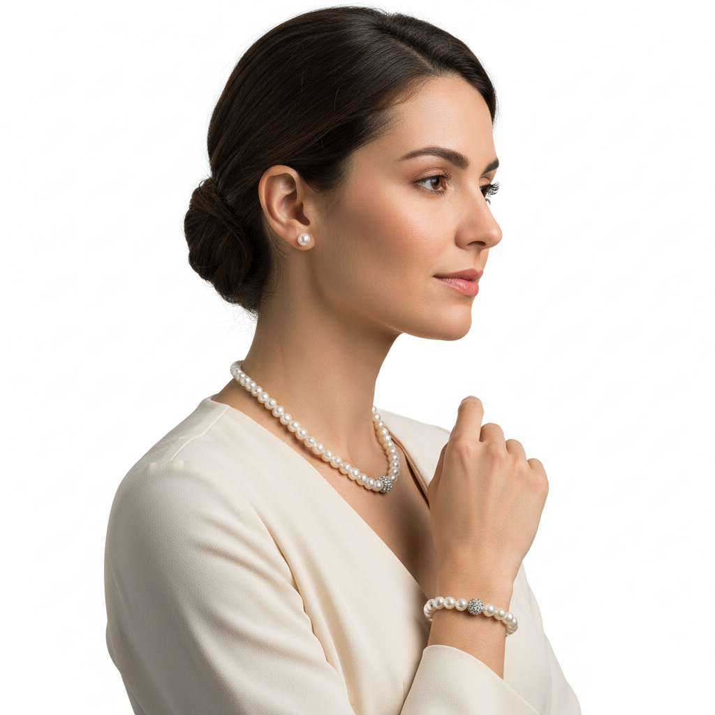 Pearl Jewelry Set – Side Lifestyle 2