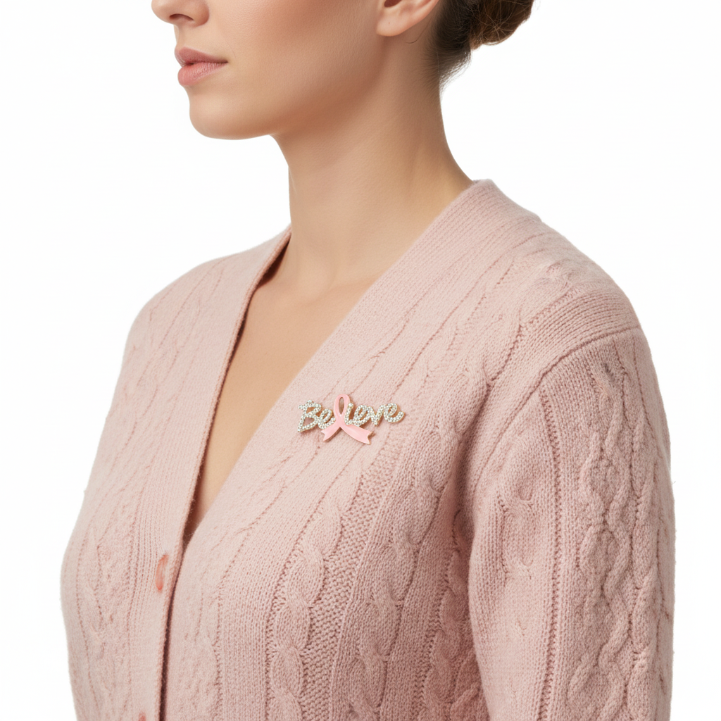 Pink cardigan side