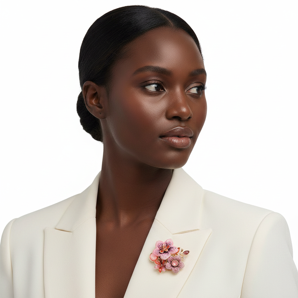 Pink Floral Brooch Lifestyle Front