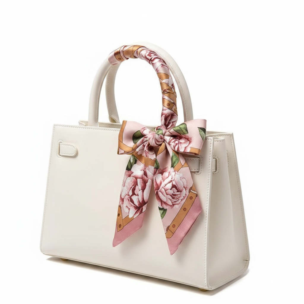 Pink peony bag accent