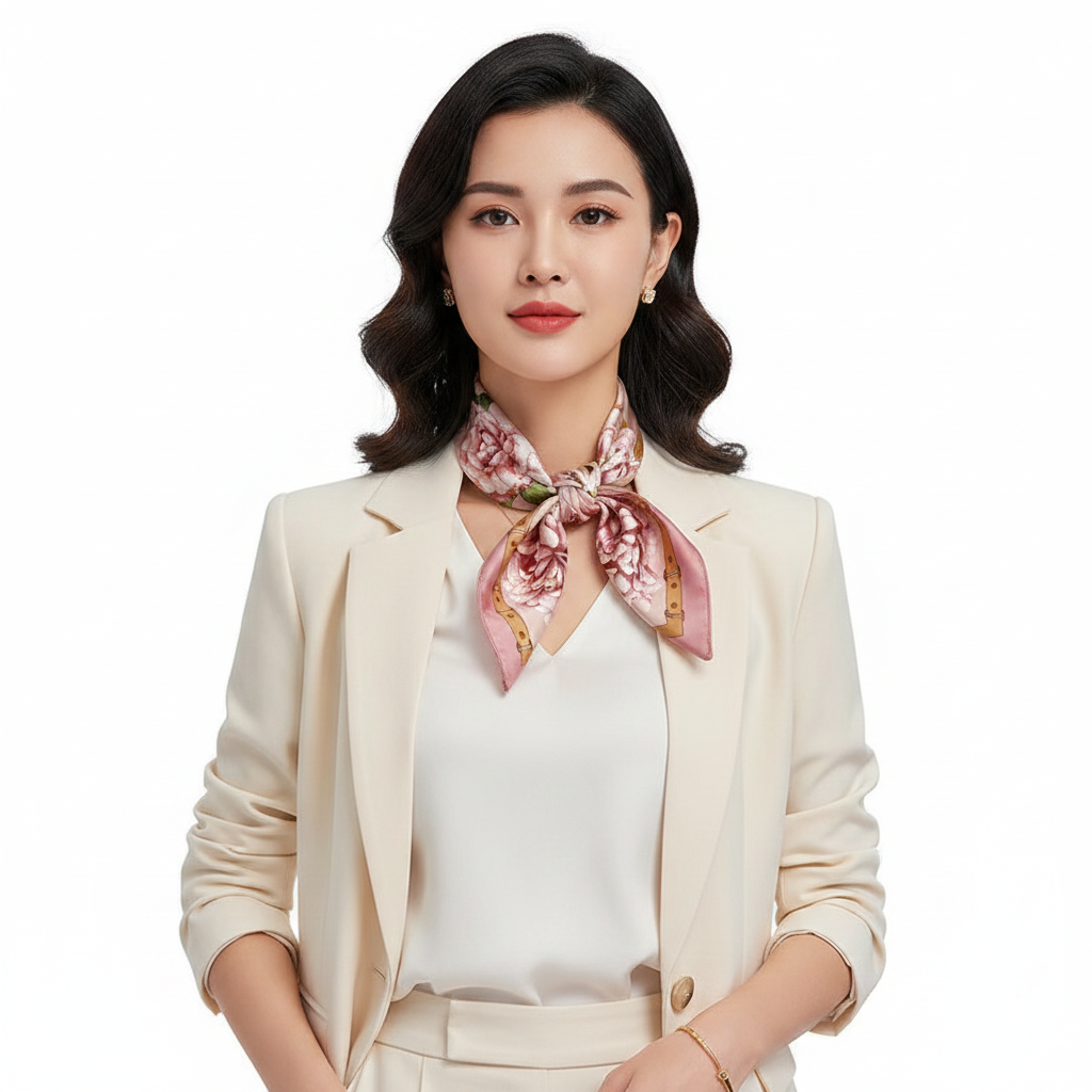 Pink peony neckerchief