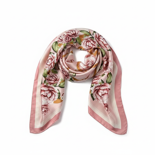 Pink Peony Scarf - Draped