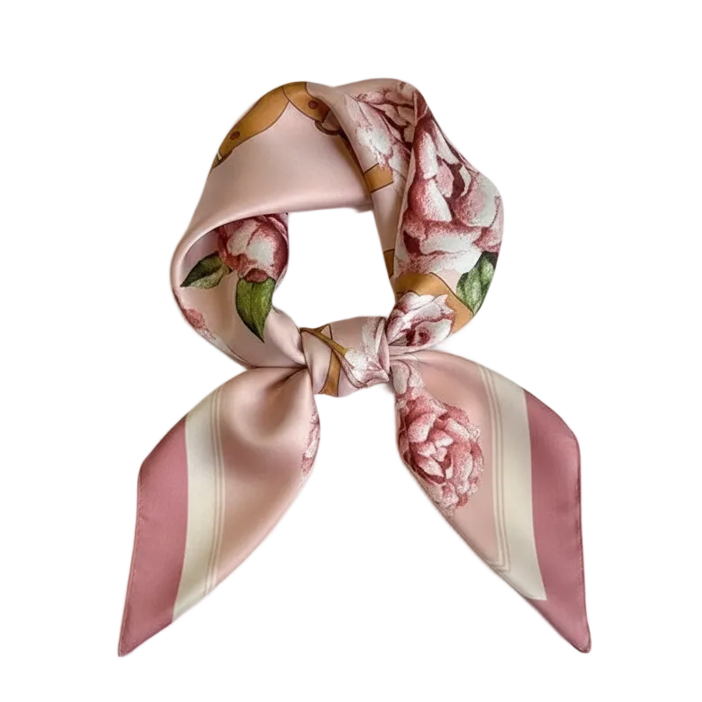 Pink peony scarf product shot