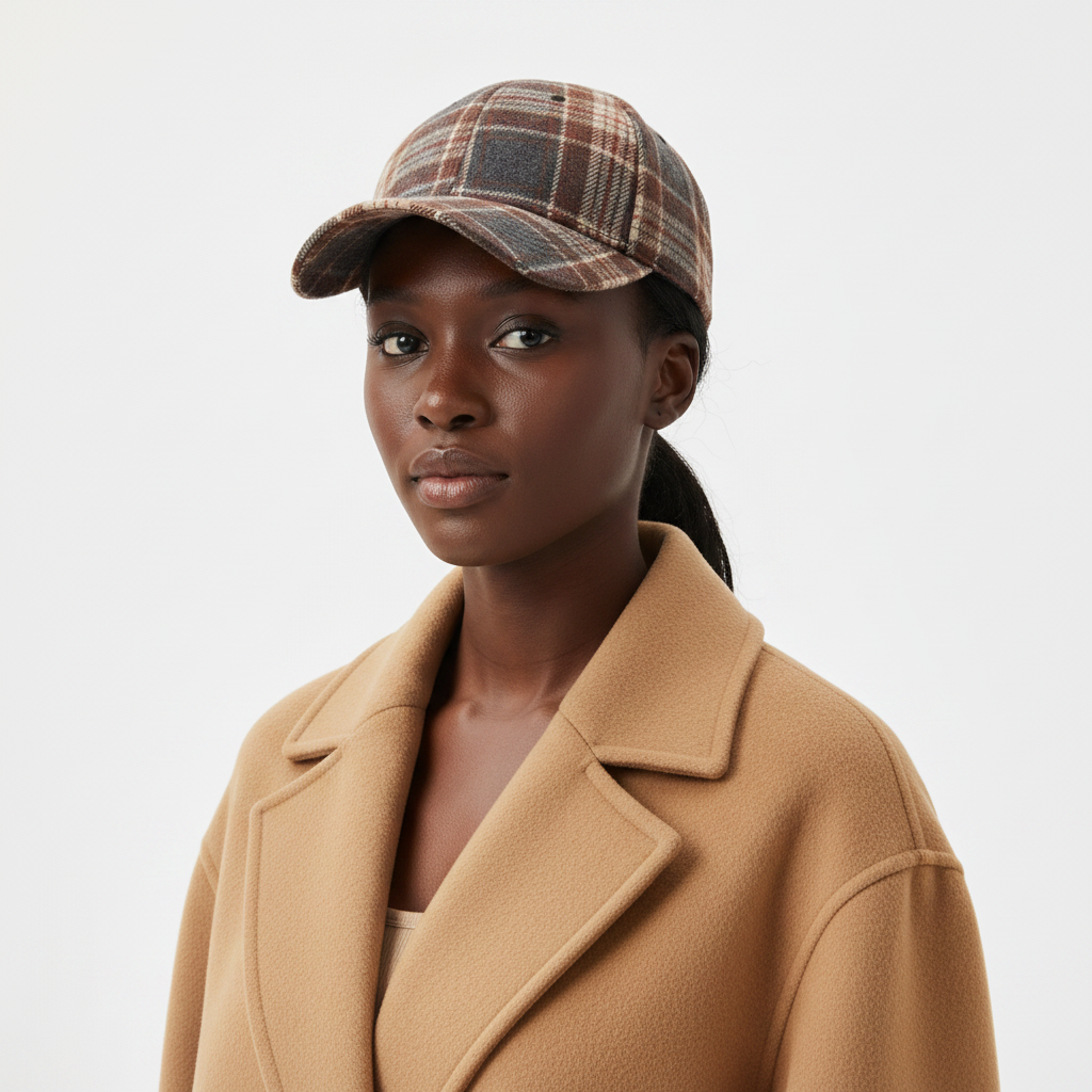 Plaid Baseball Cap Lifestyle Front