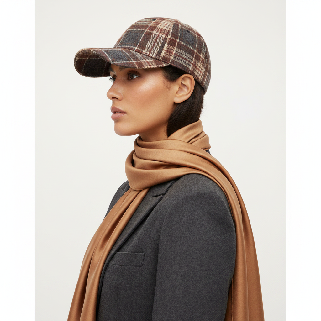 Plaid Baseball Cap Lifestyle Side