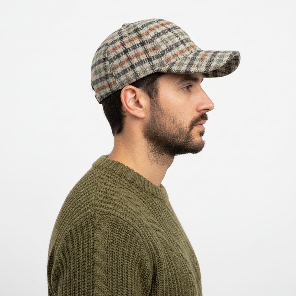 Plaid Cap – Side Lifestyle