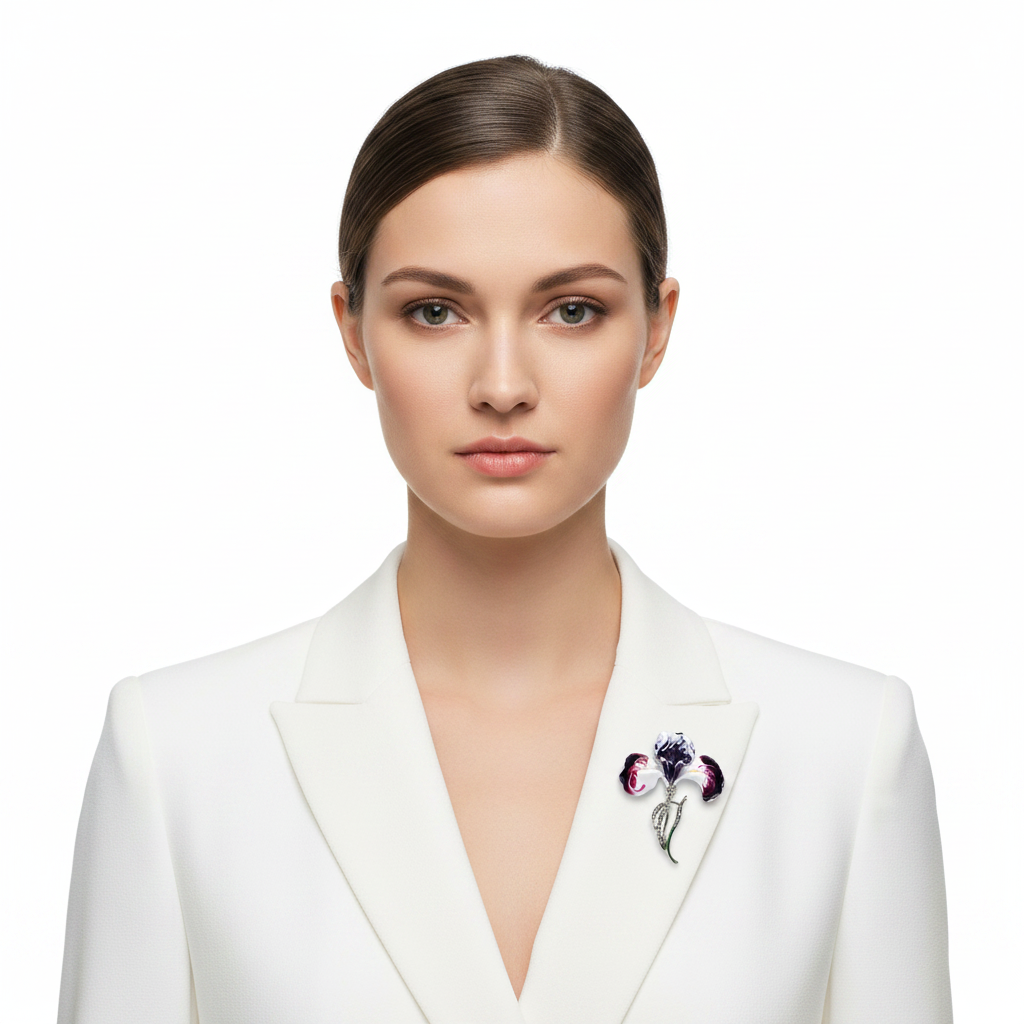 Purple Iris Brooch – Front