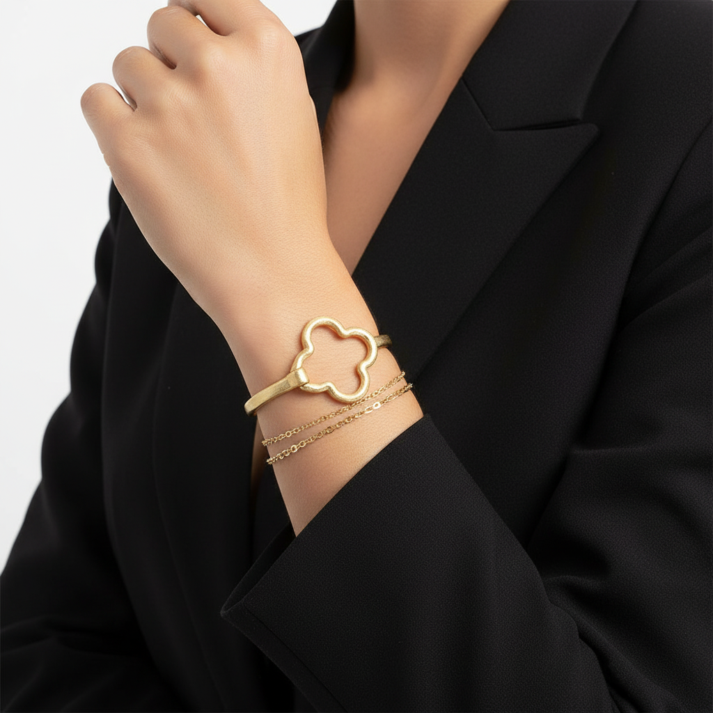 Quatrefoil Bangle – Stacked Lifestyle