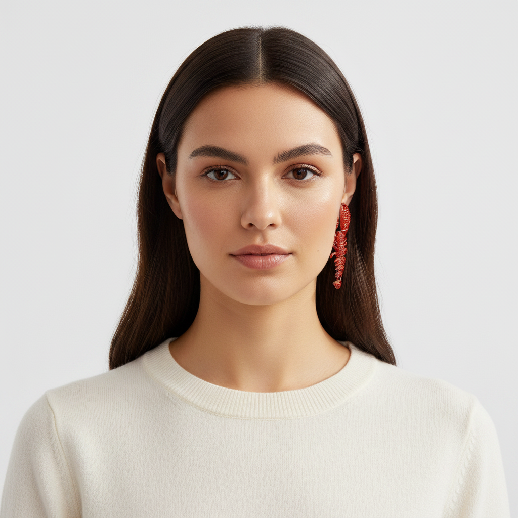 Red Lobster Earrings Front
