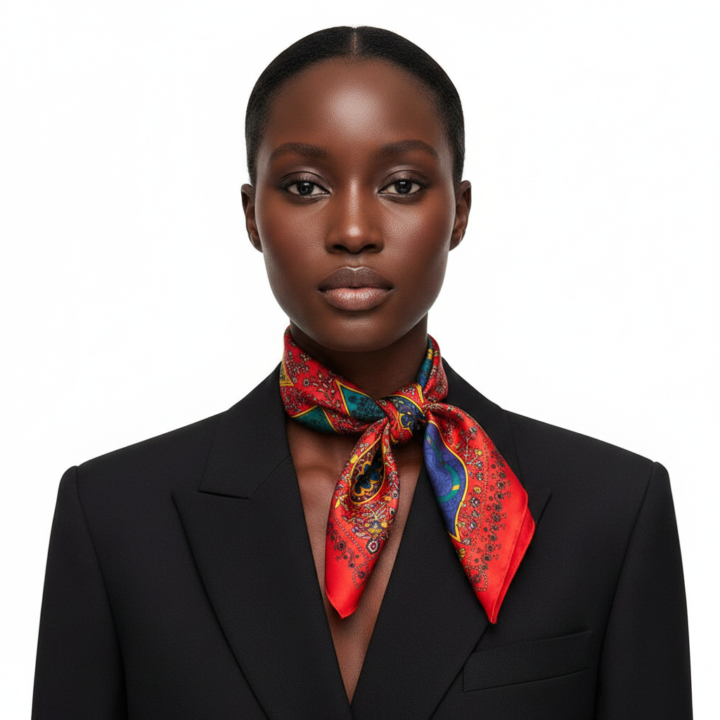 Red Paisley Scarf – Front Lifestyle
