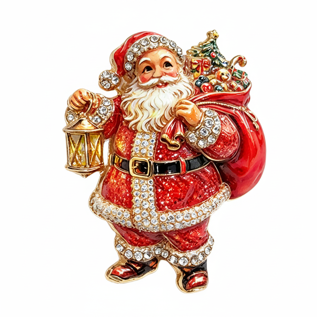 Red Santa Brooch